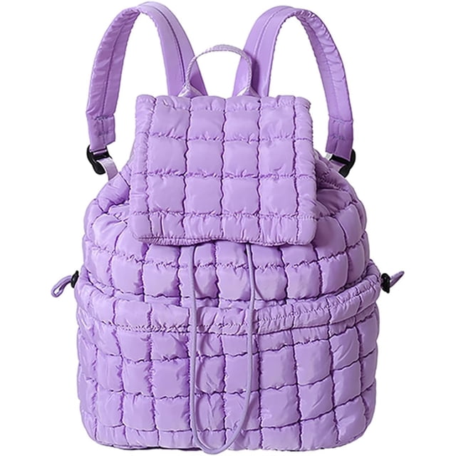 LHSHIDU Backpack for Women - Trendy Drawstring Puffy Backpack (Black)