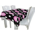 thumbnail image 3 of Coolnut Tablecloth Pink White Polka Dot On Black Modern Table Cover for Home Decoration, Spill Proof Cloth Washable for Dinner Picnic, 54"x54", 3 of 6