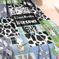 thumbnail image 4 of Cute Cow Print Blanket Warm Super Soft Micro Flannel Blanket for Bed Sofa Plane/Living Room Decor 50x60 Inch, 4 of 6