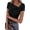 Black, variant on Women's Summer Asymmetrical Y2K Tops Trendy Ribbed Short Sleeve Fitted Tee Shirts Spring Fashion Clothing