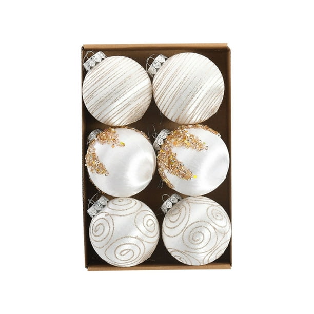 Bolas de Navidad, Adornos para Árbol de Navidad, Adornos Colgantes, Decoraciones Navideñas Coloridas, Bolas de Navidad, 6 Piezas