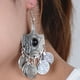thumbnail image 2 of Par de aretes colgantes bohemios perfecl Plata antigua, 2 of 6