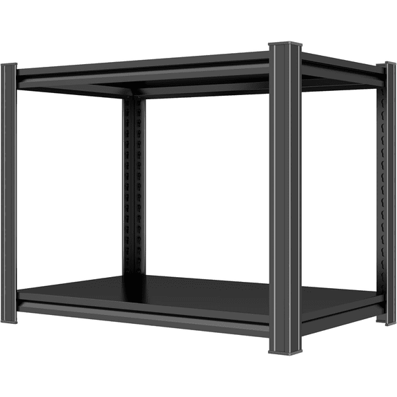 22" H x 14" W x 12" D Garage Shelving Heavy Duty Metal Shelving 1200LBS Storage Shelves Adjustable Metal Shelves for Storage Industrial Garage Shelf for Warehouse Basement 2-Tier Black