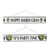 Way to Celebrate Black White Wood Mardi Gras Saying Hanging Decoration Assortment, 13.2"L