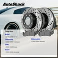 thumbnail image 3 of AutoShack Front Vented & Rear Vented Drilled & Slotted E-Coated Brake Rotors + Ceramic Pads 12-PC Brake Kit Replacement for 2002-2005 GMC Envoy 2002-2005 Chevrolet Trailblazer ShadowGuard, 3 of 5