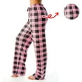 thumbnail image 5 of Resicozy Womens Pajama Pants Plaid Stretch Comfy Lounge Pants Casual Drawstring Waist Bottoms with Pockets Pink 3XL, 5 of 5
