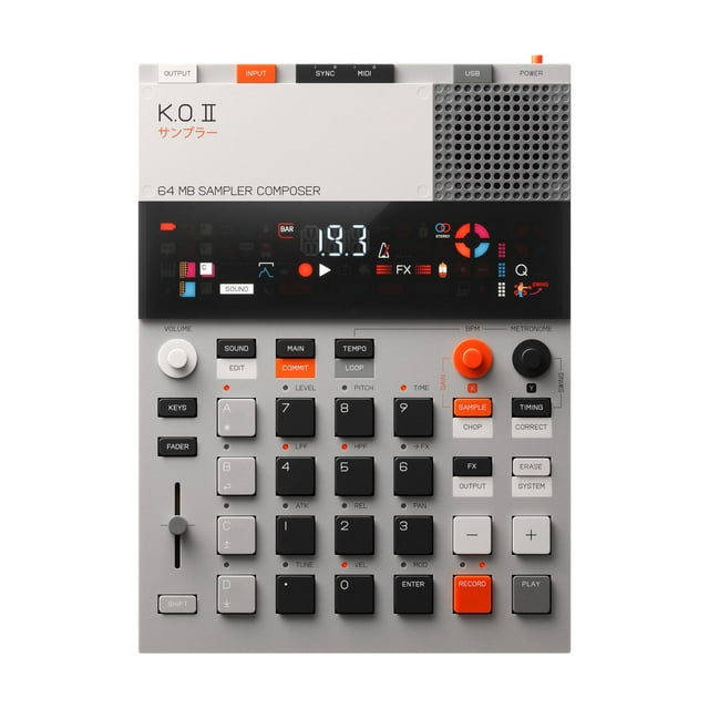 teenage engineering EP–133 K.O. II sampler, caja de ritmos y secuenciador con micrófono y efectos in