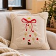 thumbnail image 6 of Christmas Pillow Covers, 18x18 Inch Christmas Embroidered Bow Tree Pillow Cover, Plush Tufted Christmas Tree Pillow Covers, Fall Decor Cute Festive Cushion Covers Durable, 6 of 6