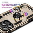 thumbnail image 4 of Pozyie Rugged Case for iPhone 17 Pro Max with Screen Protector, Full-Body Shockproof Protective Cover with Metal Magnetic 360° Rotating Ring Kickstand, Gold, 4 of 6