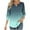 Army Green, variant on Women Shirts 3/4 Sleeve Plus Size Pullover Tops Round Neck Casual Tee Shirts Gradient Summer Blouses Blue XL