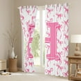 thumbnail image 3 of Castle Fairy Personalized Initial Girl Black Out Curtains,Pink White Curtains Pack of 2 (42x63 Each),Cartoon Bowknot Bedroom Curtains,Luxury Bedroom Decor, 3 of 6