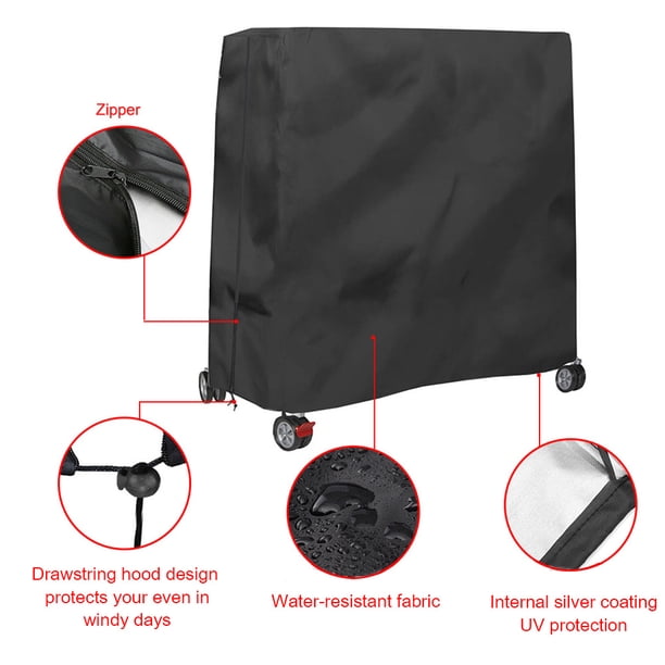 Tapa Contra El Polvo Tapa Contra El Polvo Camping Funda impermeable para mesa de tenis de mesa con cremallera, fundas para mesa de ping pong (negro)