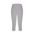 thumbnail image 4 of Capris Pants for Woman with Pocket New Capris Leggings for Women Knee Length Capris Leggings 2025 Summer Cropped Pants Casual Comfy Capris Yoga Gym Pants New Gray S, 4 of 6