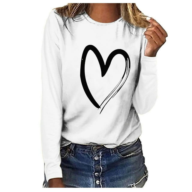 Blusa de manga larga con cuello redondo suelta informal estampada para mujer Fridja hj1487