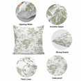 thumbnail image 6 of Throw Pillow Covers, Rustic Flowers 16x16 Pillow Covers for Couch/Sofa/Bed, Sage Green Pastoral Botanical Floral Leaves Decorative Square Linen Cushion Pillowcase for Home Decor, 6 of 9