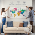 thumbnail image 6 of Elephant Stock Adventures I Push Pin World Map Wall Art - Map Canvas Art - 24" x 16", 6 of 8