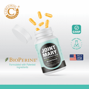 Joint Mary Hyaluronic Acid Supplement Advanced Joint Support with Hydrolyzed Collagen, Turmeric, Glucosamine, MSM, Vitamin C 30 Capsules
