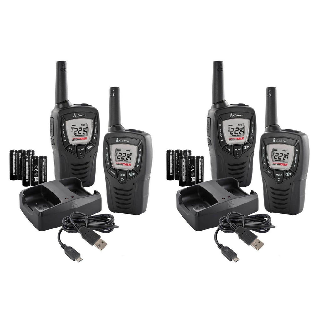 4 COBRA ACXT390 MicroTalk 23 Mile FRS/GMRS 22 Channel Walkie Talkie