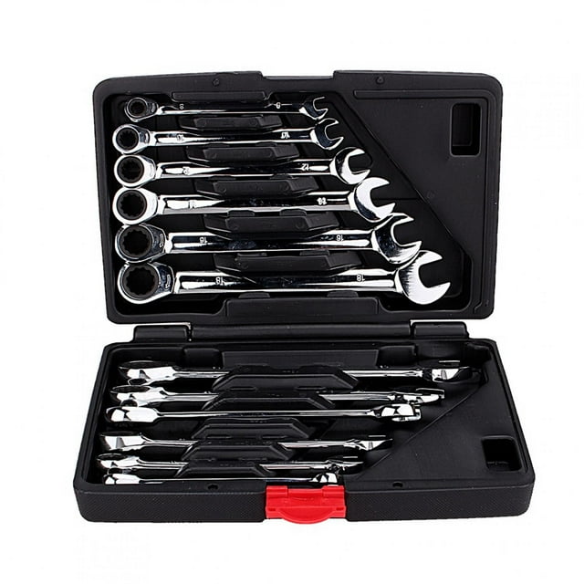 Herramienta de llave de trinquete, 12 piezas de llaves fijas, herramientas de trinquete, herramientas manuales, llaves combinadas flexibles diseñadas para precisión VoborMX herramienta