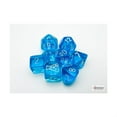 thumbnail image 2 of Tropical Blue Translucent Dice with White Numbers 7+1 Dice Set 16mm (5/8in) Chessex, 2 of 2