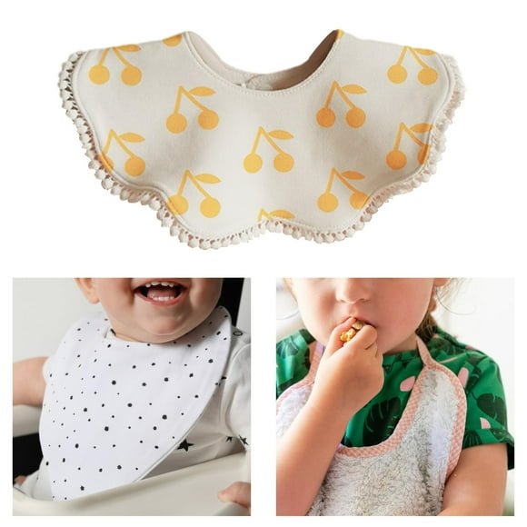 Baberos para eructar baba hechos a mano, babero para baba, baberos de alimentación suaves absorbentes, baberos bufanda multiusos para niños de 0 a 36 Cereza