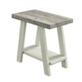 thumbnail image 2 of Xukmct Rectangle Side Table with Open Shelf, Wood End Table for Living Room, Office, Light Gray + Beige, 2 of 5