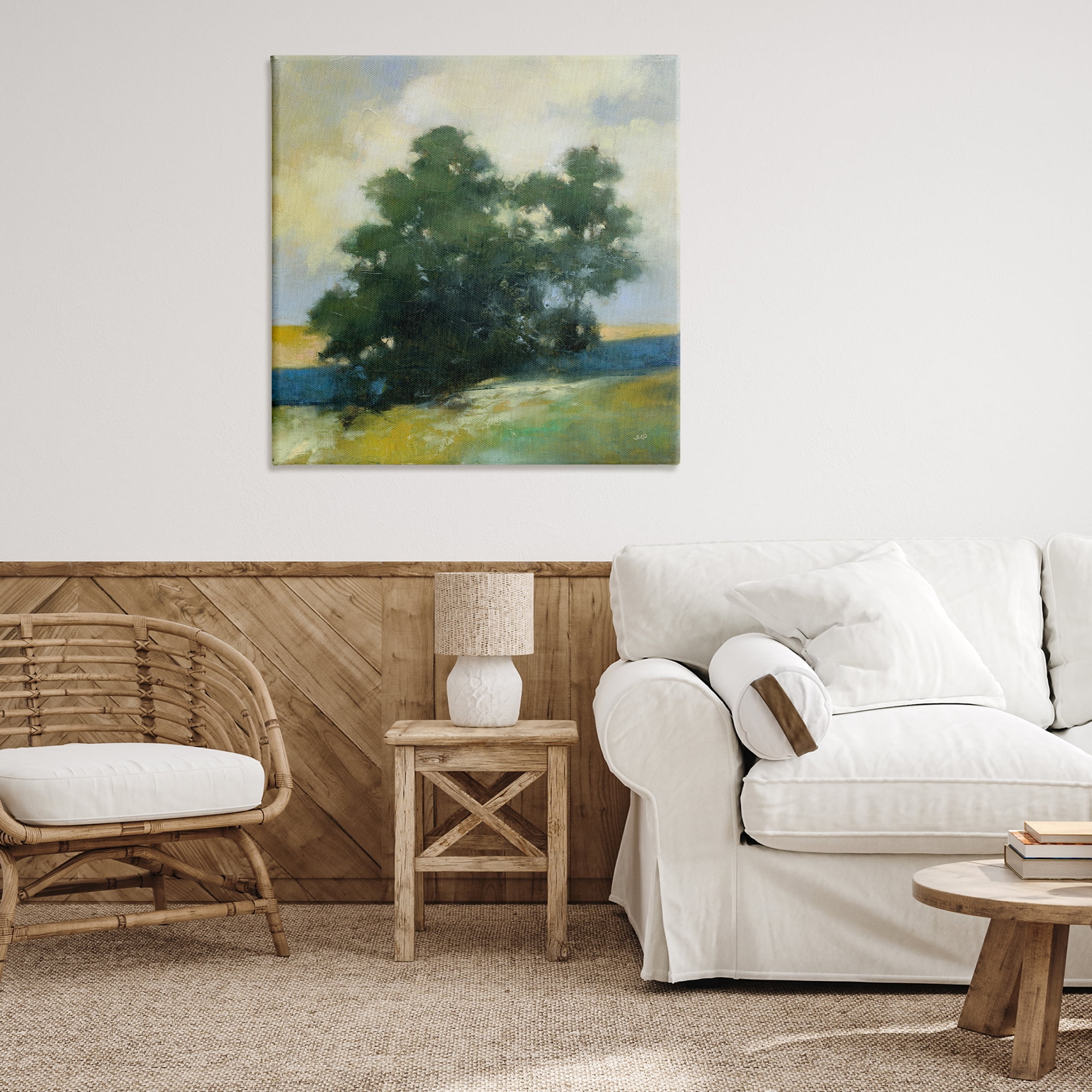Stupell Industries Solitary Trees Landscape Landscape & Nature Painting Wrapped Canvas Art Print Wall Art, 36 x 36