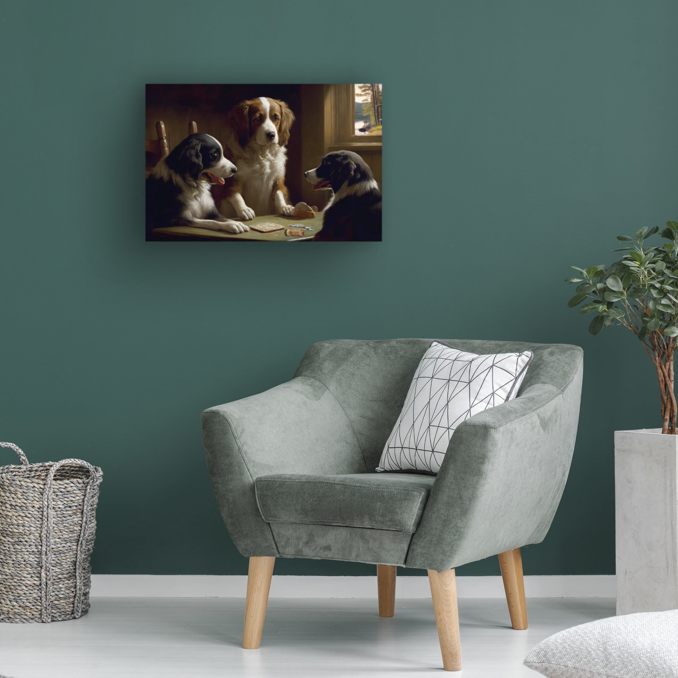Canvas Wall Art - Sasha 'Dogs II' Wall Art for Living Room, Bedroom, or Office Décor by Trademark Fine Art - 47 x 30 Inches