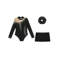 thumbnail image 3 of Miutii Kids Girls 3 Piece Gymnastics Leotards Dance Bodysuit Tumbling Outfits Figure Skating Costume B Black 14, 3 of 5