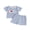 Blue, variant on BemeyourBBs Toddler Baby Boys Summer Clothes Mothers Day Outfit I love Mom Letters Embroidery Short Sleeve Waffle Striped T Shirts with Pockets Shorts 2Pcs Set