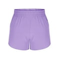 thumbnail image 5 of JTSRKL Teen Girls's Summer Athletic Shorts High Waisted Running Shorts Sporty Short Gym Smoked Elastic Workout Shorts with Zipper Pockets Purple 9-10 Years, 5 of 7