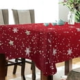 thumbnail image 3 of SKYSONIC Christmas Snowflake Tablecloth Waterproof Washable Polyester Square Table Cover Durable Tablecloth for Kitchen Dining Table Party Decor (60 X 120 Inch), 3 of 7