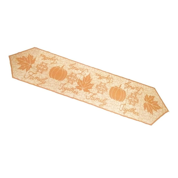 51x203cm De Encaje Calabaza Hoja De Arce Decoración De Acción De Gracias Decoraciones Para Fiestas Yuyangstore Corredor de la tabla del poliéster