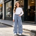 thumbnail image 6 of BOOMNY Boys Baggy Jeans Wide Leg Jeans For Boys Trendy Solid Color Elastic Waist Casual Denim Pants With Pocket, 6 of 9