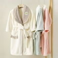 thumbnail image 5 of Godderr 3-12Y Kids Toddler Fleece Bathrobe for Boys Girls Solid color Hoodie Toddler Robes Soft Baby Autumn winter Night-Robe Pajamas, 5 of 9