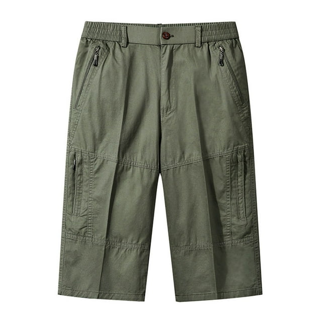 Cinvoph Cargo Pants for Men Casual Summer Workout Outdoor Work Capri Pants with Pockets