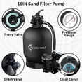 thumbnail image 3 of LANCHEZ 16" 1.5HP Sand Filter Pump System 4900GPH 7-Way Valve with Timer for Above Ground Pools, 3 of 6