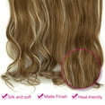 thumbnail image 4 of SHCKE 18 Inch Curly Hair Extension for Women Invisible Hair Extensions with Transparent Adjustable Wire Removable Secure Clips Synthetic Hairpiece Ginger Brown Mix Bleach Blonde, 4 of 6