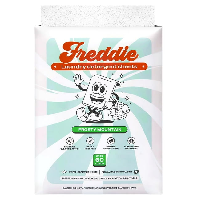 Detergente para ropa Freddie, paquete reciclable de 60 cargas