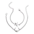 thumbnail image 1 of Pulsera Pulsera De Mujer Pulsera Simple De Moda Estrella Y Luna Pulsera De Dos Piezas Para MujerPlata ANGGREK Descripción de la referencia, 1 of 1