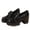 Black, variant on Print Platform Loafers For Women Chunky Block Heel Comfortable Office Footwear