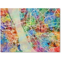 Trademark Fine Art "Liverpool England Street Map" Canvas Art by Michael Tompsett