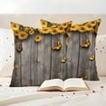 thumbnail image 3 of Yellow Sunflower Outdoor Waterproof Pillow Covers, Butterfly Spring Floral Wooden Grain Decorative Square Throw Pillowcase Sofa Cushion Sham for Patio/Couch/Chair, 18"x18" 2 Pack, 3 of 8