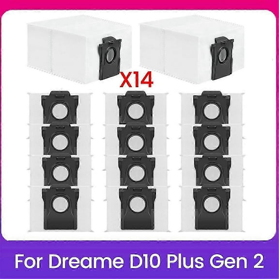 14PCS Dust Bags for Dreame D10 Plus Gen 2 Vacuum Accessories