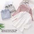 thumbnail image 3 of Qarigey Top básico para niña, suéter de punto de Color sólido para niños, ropa interior más cálida, ropa de punto y cómoda para niños Prendas para la parte del cuerpo Blanco 130cm Qarigey AP013409-06, 3 of 6