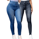 thumbnail image 1 of SET DE 2 LEGGING GRUESO DE MUJER AZUL Y NEGRO DISEÑO MEZCLILLA, 1 of 9