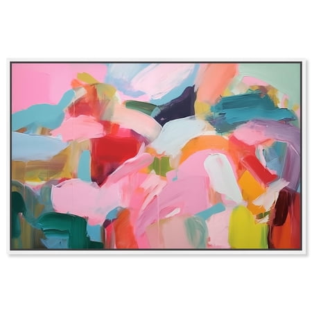 Shimmering Essence II Canvas Maximalist Abstract by Art Remedy White Frame 30 x 20