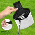 thumbnail image 4 of Haosy White Soft Brush Stroke Golf Mallet Putter Cover Strong Magnetic Leather Golf Club Headcover Closure, 4 of 7