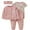 LOVE Pink, variant on WIBACKER 0-12M Baby Boys' 4-Piece Warm Velvet Car Outfit Sets, Little Jacket, Pants, Bodysuit and Hat Set