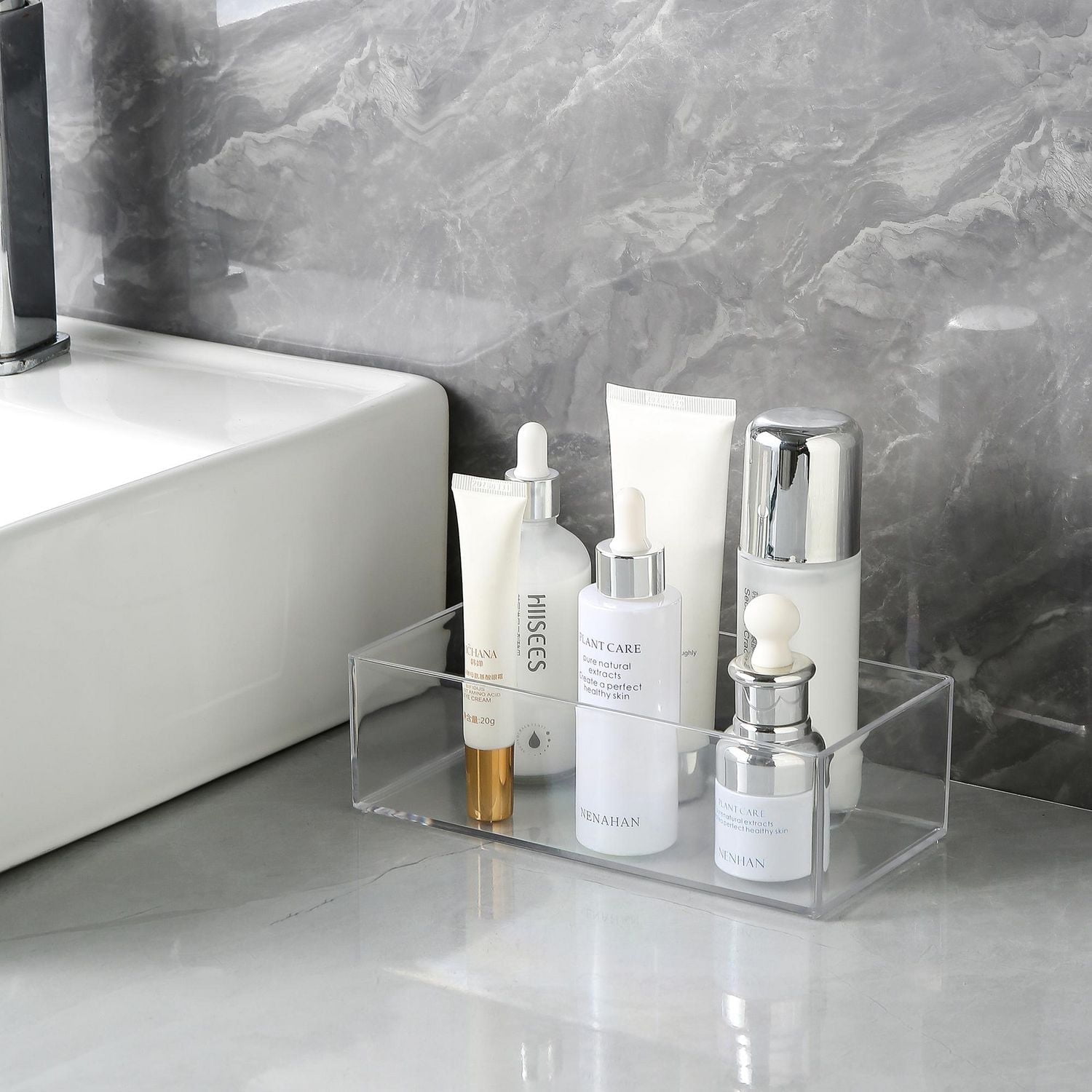 Mainstays CLEAR STACKABLE ORGANIZER 1, STACKABLE ORGANIZER 1  Rectangular design  100%PS